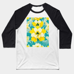 White Yellow Daffodil Fantasy Baseball T-Shirt